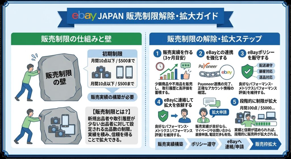 一番の壁は出品制限がある